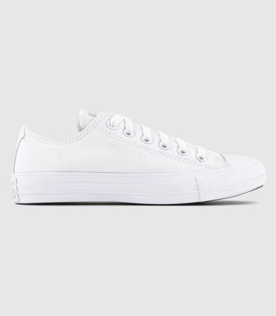 converse all star low trainers white mono canvas